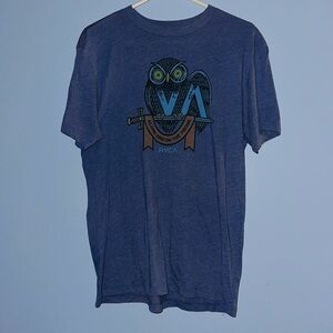 Men’s RVCA Medium Size Graphic Owl T Shirt Blue